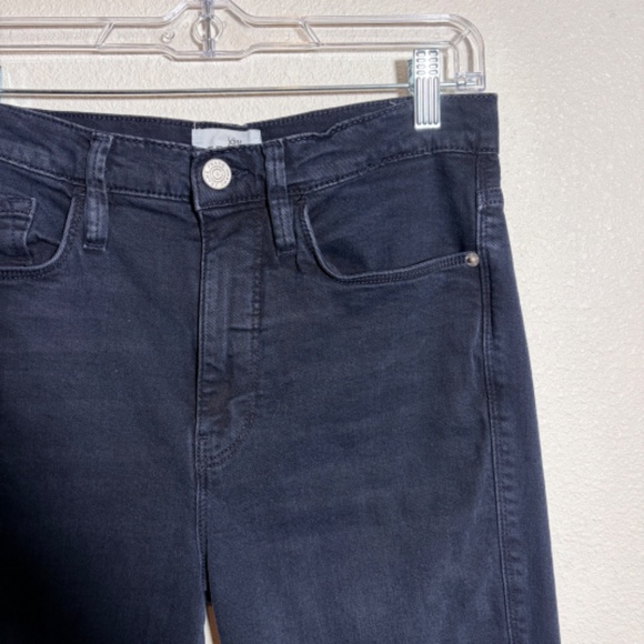 Frame Le Sylvie Slender Straight Jeans In Plymouth Gray Black Wash SIZE 28 - Picture 6 of 13